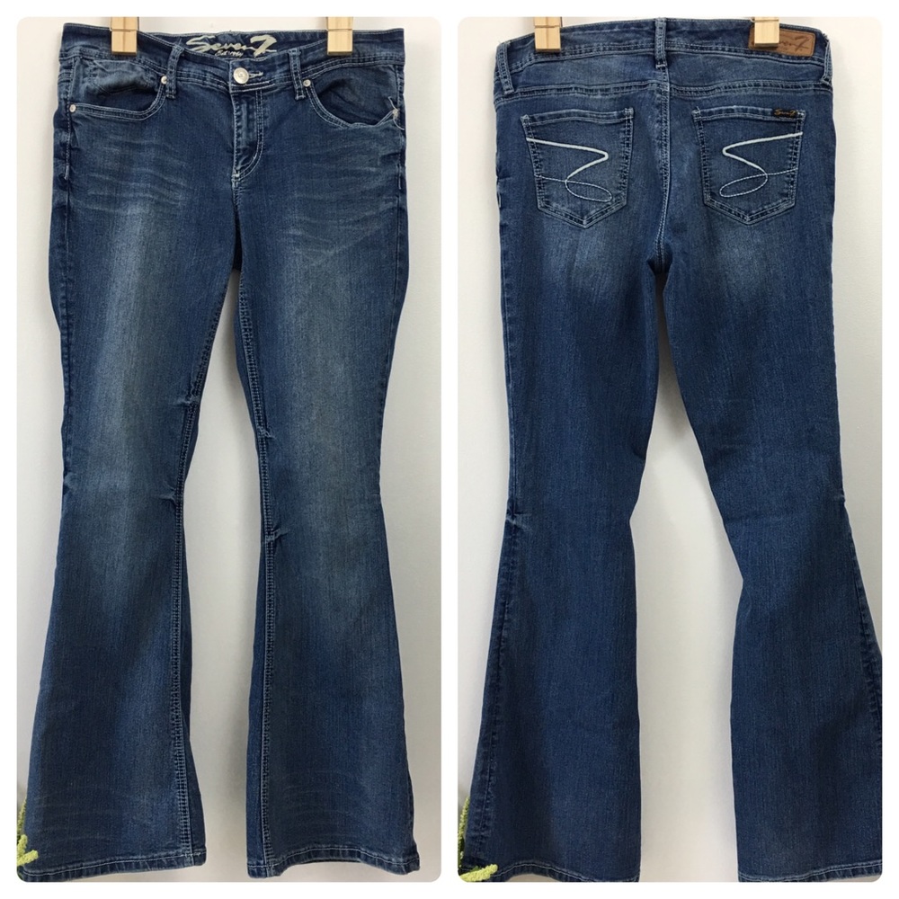 Seven7 Flare Jeans with Darted Knees Size 10